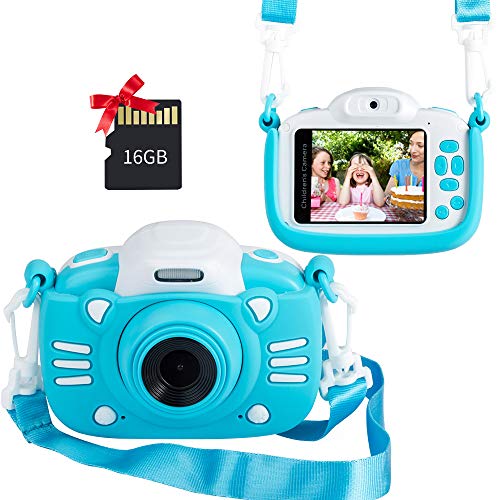 MINIBEAR Kids Digital Camera, 2.4 Inch Kids Video Camera for Girls Boys Gifts Toddler Toy Camera 30MP Mini Kids Camcorder with Games and 16GB SD Card, Blue MINIBEAR Kids Digital Camera, 2.4 Inch Kids Video Camera for Girls Boys Gifts Toddler Toy Camera 30MP Mini Kids Camcorder with Games and 16GB SD Card, Blue