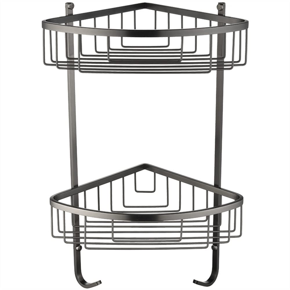 BAHELS Corner Shower Caddy Triangle Towel Shower Storage Rack Corner Shelves Wall Mounted Stainless Bathroom Shelf with Hook