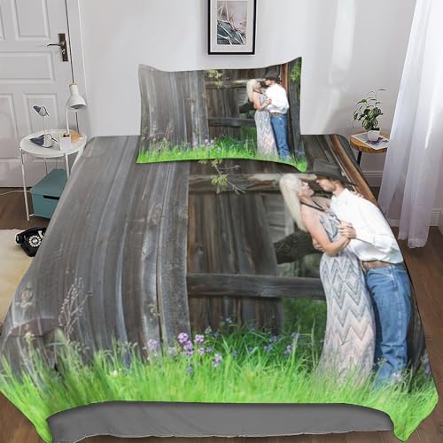 Housse de couette microfibre infroissable personnalisable contre lit terne