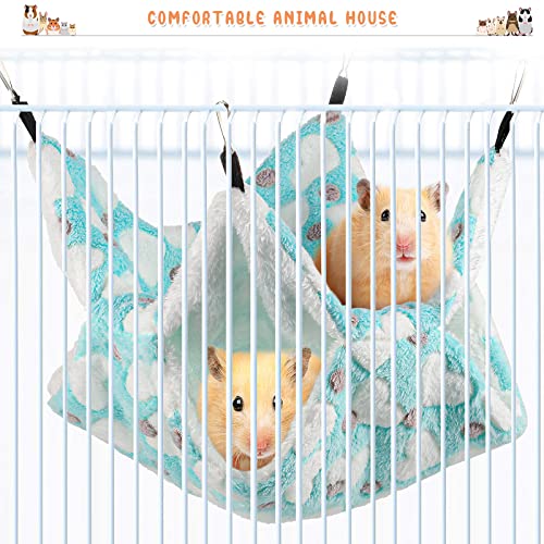 2 Pieces Small Pet Cage Hammock Hanging Tunnel For Small Animals Hanging Bed Cage Guinea Hammock Cage Accessories For Ferret Rat Chincilla Hammock Sleeper Cage Accessories Set (Green, Heart) #TOP6