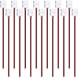 24 Pieces 8 mm 2 Pin LED Strip Light Connector Solderless Snap Down 2 Pin Conductor for 8 mm Wide...