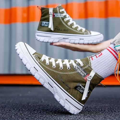 Men's High Top Canvas Shoes Casual Walking Skate Sneakers for Men Fashion Trendy Comfort Shoes with Soft Out-Sole4
