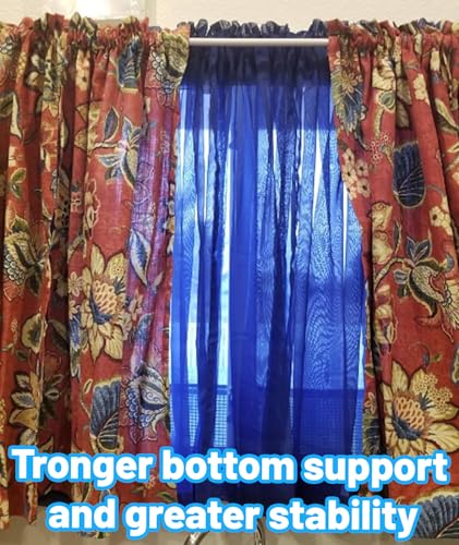 Image of 2 PCS Adjustable Curtain Rod Without Drilling, Tension Rods for Curtains, Extendable Curtain Rod for Windows, Bathroom, Closet, Dorm Rooms, 15-27 Inches