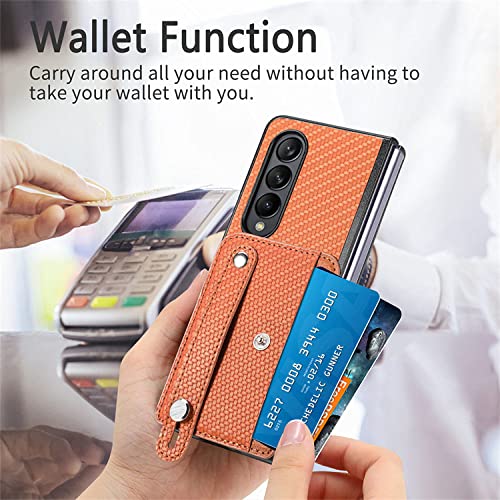 Coque Samsung Z Fold 4 cuir noir résout le problème de prise en main avec bracelet - 3