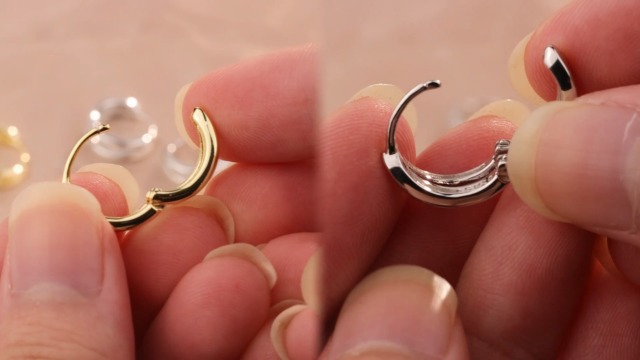 ALEXCRAFT Orecchini Cerchio In Argento 925 E Oro 14K - Doppia C Anallergici Per Donna Con Confezione Regalo - Foto 3