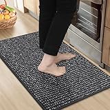 BEQHAUSE Kitchen Rugs 20"x32", Non-Slip Kitchen Mats for Floor, Super Absorbent and Stain Resistant Kitchen Rugs, Machine Washable Rugs for Kitchen, Hallway, Laundry & Sink, Charcoal