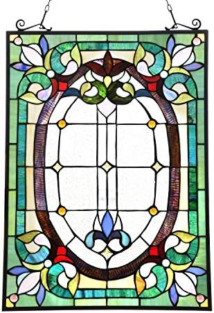 Capulina Dancing Style Stained Glass Window Hangings Panels 17" W x 22" H Fine Handicrafts Suncatcher Parents Gifts for Home Decor