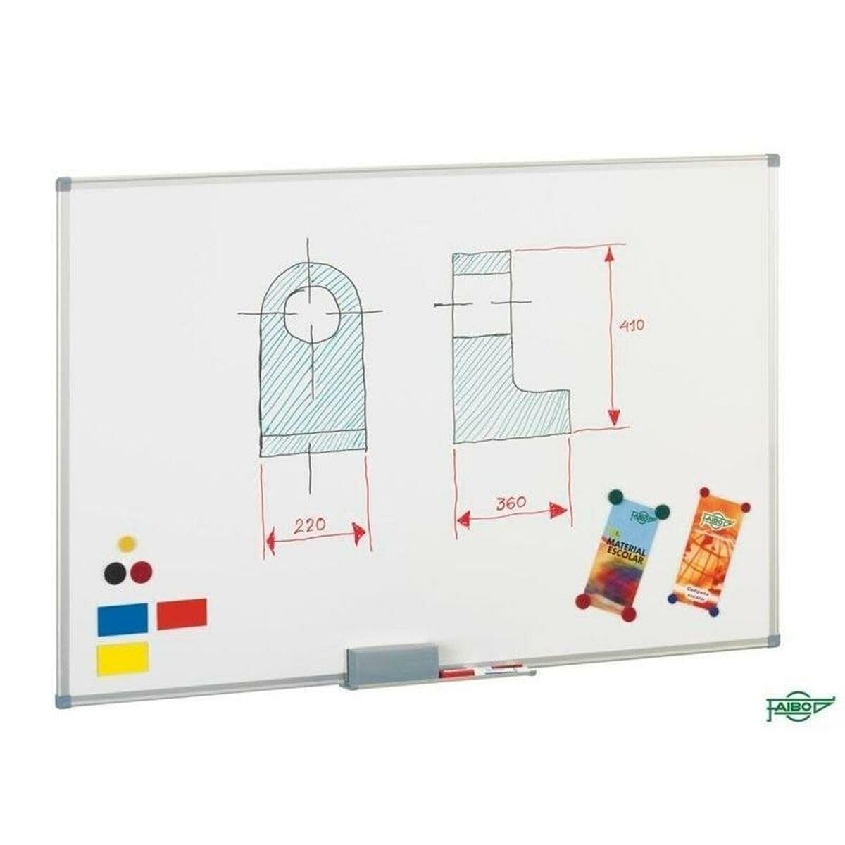 Faibo 480048 - Pizarra lacada magnética, 90 x 120 cm, color blanco