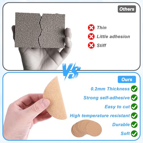 TIESOME 16 PCS Adhesive Runde Kork Untersetzer, Selbstklebender Kork für Untersetzer für DIY Handwerk Getränke Home Tabletop Dekorati