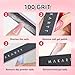 Makartt Nail File - 100/180 Grit Emery Boards for Nails, Professional Nail Files, 10pcs Double Sides Black Coarse Fingernail Filer for Acrylic and Extension Gel Removal Manicure Kit Salon Home Use