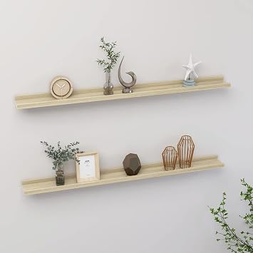 Wall Shelves 2 pcs,Floating Shelves Wall Mounted,Wall Shelves,Storage Shelves,Floating Shelf,Brackets for Living Room, Bedroom, Kitchen, Bathroom, Sonoma Oak 39.4"x3.5"x1.2"
