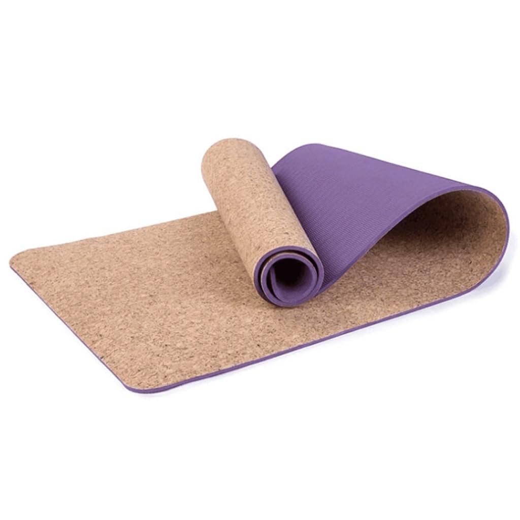 Esterilla de Yoga de Corcho Antideslizante Esterilla de Gimnasia Sostenible Suave Duradera Yoga Rodillera Cojín para Yoga Caliente (Color : Style3, Size : 183 * 61 * 0.6cm)