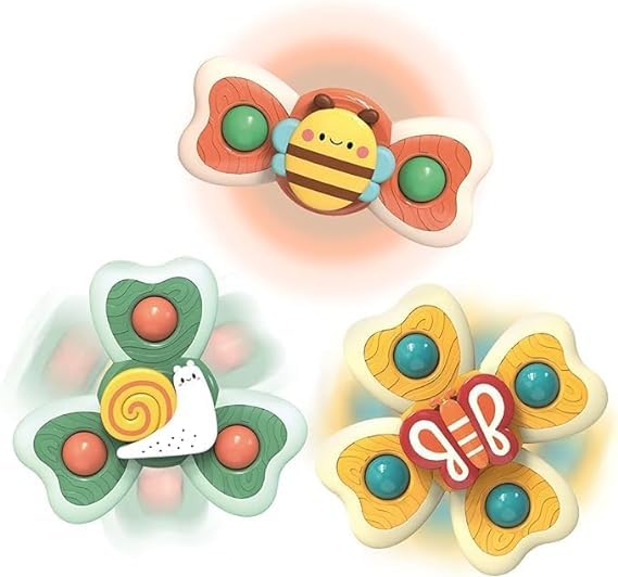 SHIVAARO 3 PCS Insect Suction Cup Bath Toy: Fun and Educational Bath Time Entertainment for Baby Boys and Girls