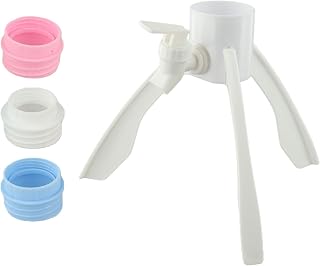 Water Inverted Dispenser Drinking Water Bottle Bracket for Home Office Desktop with Easy Press Design ABS Material Includes 3 Adapters Stable Structure for Most Bottles