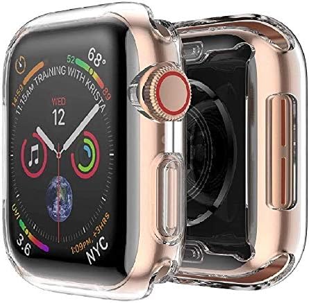 REY Cover in Gel TPU Trasparente per Apple Watch Series 4 - Apple Watch  Series 5 - Apple Watch Series 6 - Apple Watch SE 44mm, Ultra Sottile 0,33  mm, Morbido Flessibile,