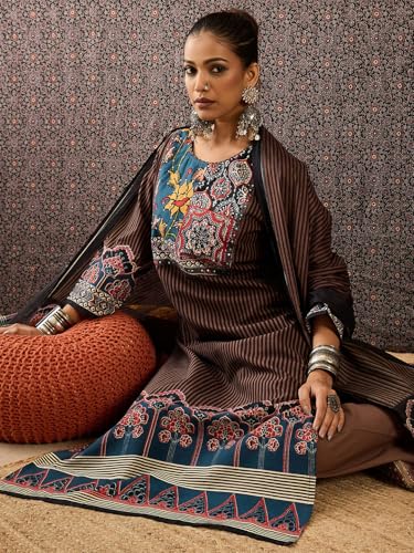 Image of INDO ERA Women Pure Cotton Kurta Set with Dupatta | Festive Suit Set, 10408