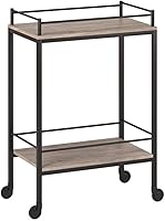 Vista 5 de Barnes - Carrito rectangular de 23,5 pulgadas de ancho, color marrón aliso