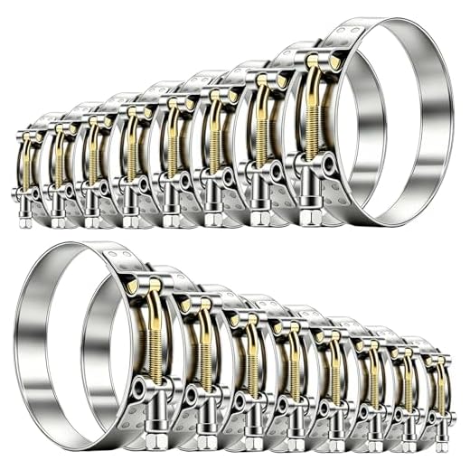 Tnisesm 16Pcs 8 Sizes T-Bolt Hose Clamps, 304 Stainless Steel Heavy Duty Hose Clamp Assortment Set Working Range 28-91mm for 1-3inch Hose ID, Radiator Turbo Intake Soft Hose Intercooler Clamps