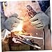 VOSAREA 1Pair Welding Gloves for Men High Temp Resistant Grilling Fireplace Hand Protectors Extended Wrist Protection Reinforced Stitching Enhanced Grip for Precise Tool Control