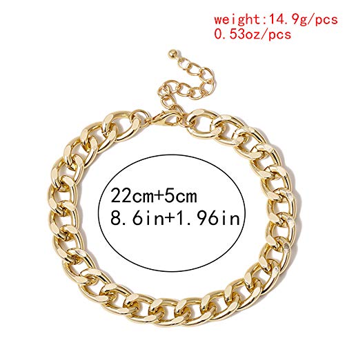 Kelistom Cuban Link Rhinestone Tennis Anklet Set For Women Teen Girls, 18K Gold Or White Gold Plated Chain Ankle Bracelets For Women With Extension #TOP4