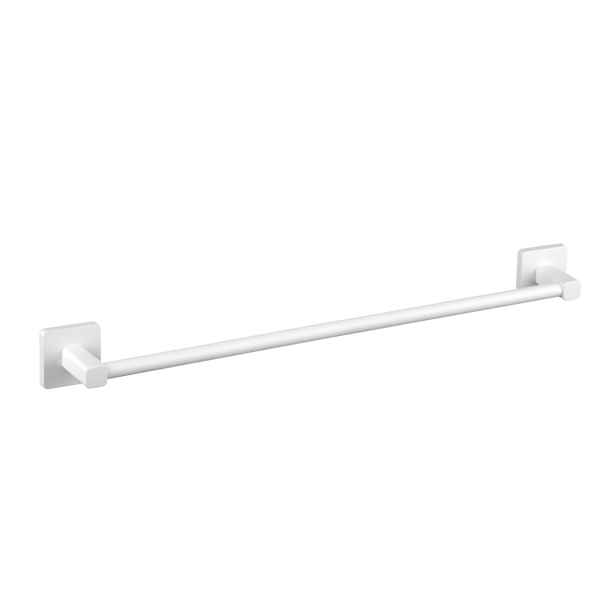 TATAY Toallero Grande Baño Sin Taladro con Sistema de Fijación 3M | Cómodo y Sin Taladrar | Acabado Mate y Elegante | 100% Inoxidable | Resistencia 10kg | 6 x 6,5 x 60cm - Colección Kalo - Blanco