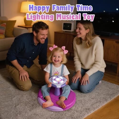 VROGTIK Sit and Spin Toys for Toddlers 2-3 Girls, 360° Toddler Spinning Seat with LED Lights and Music Christmas Birthday Gift for 2 3 Years Old Girl Sensory Toys Toddler Activities by VROGTIK - Image 5