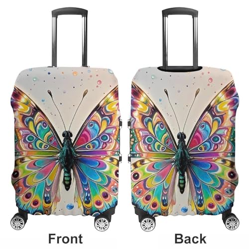Butterfly Drip Spray Watercolor Printed Luggage Cover Protector, Fits 18-32 Inch Luggage3