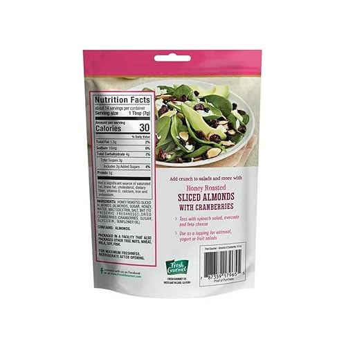 Miniatura 3 de Fresh Gourmet Almendras y arándanos tostados con miel, 3.5 onzas (paquete de 3)