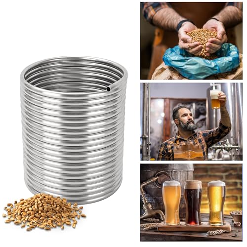 Image of BACOENG 1 /2 inch x 50Ft 304 Wort Chiller, Stainless Steel Tubing Coil for Ice Bath Beer Brewing Tubing Coil, Water Cooler Equipment