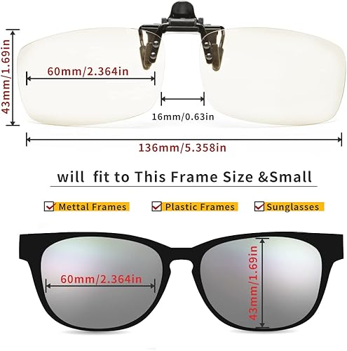 Miniatura 2 de Lentes de lectura con clip y lupas para lentes, bloqueo de luz azul, lectores abatibles para mujeres y hombres