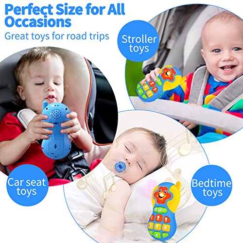 Ynanimery Toy Phone,Toy Cell Phone For Toddlers 2-5,Baby Music Toys 12-18 Months, Kids Pretend Phones & Smartphones Gift With Lights For Birthday Party (Smiling Face) #TOP3