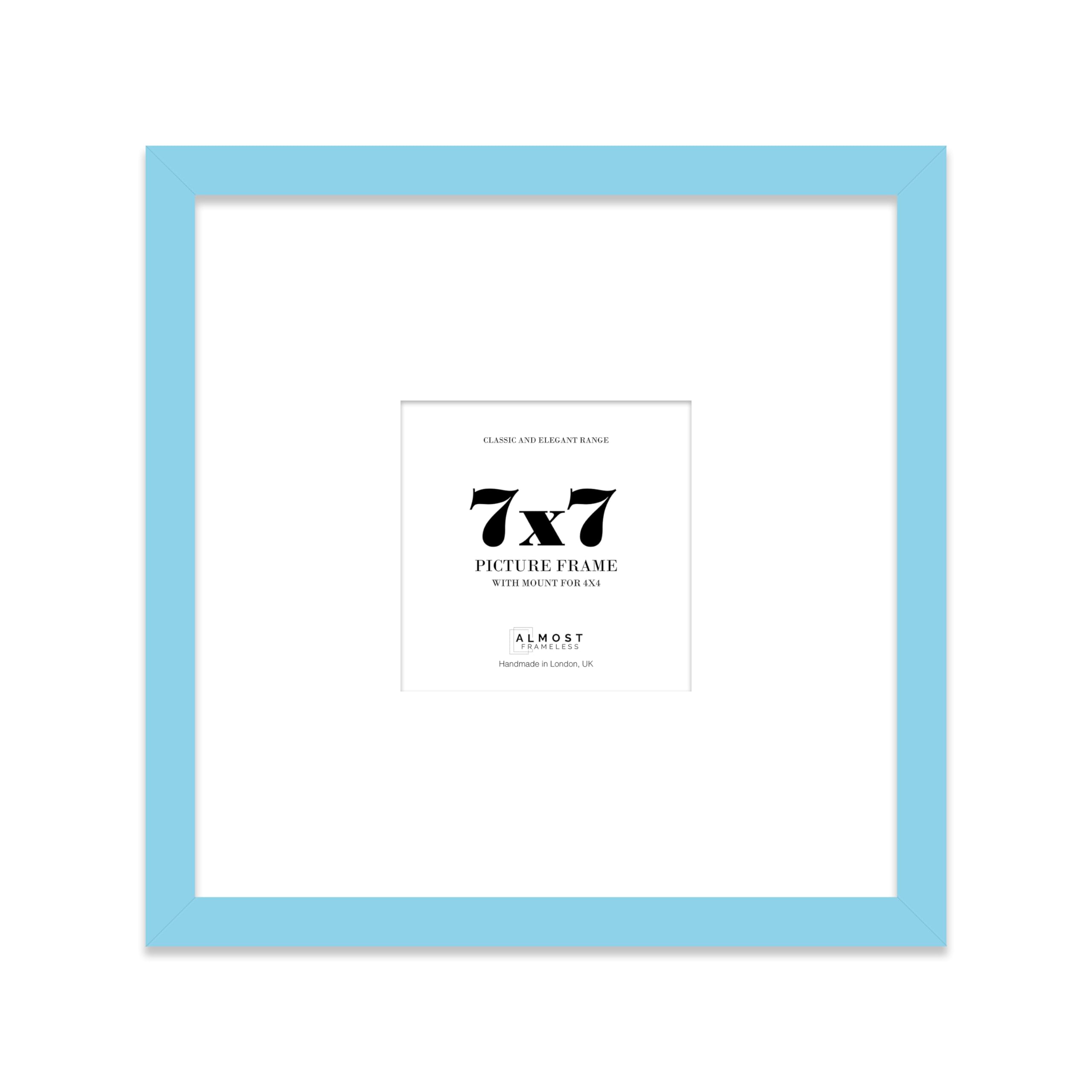 7X7" Light Blue Picture Frame7X7" Square Frame With 4X4" Mount For 7X7"/4X4" Pictures Art Deco Style Room Decor1 Pack from B&Q