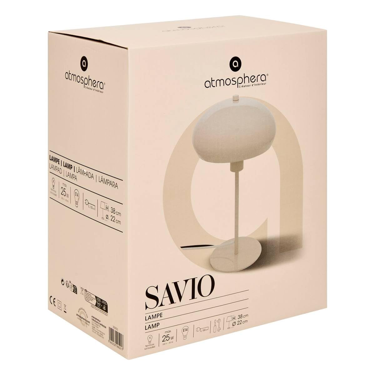 Atmosphera - Lampe champignon à poser savio beige h38cm