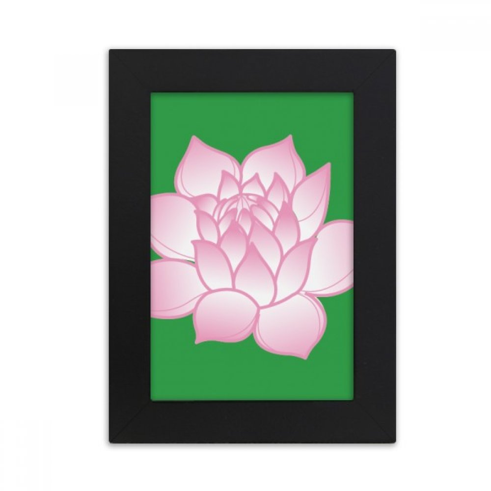 Marco de fotos negro 5x7 pulgadas con diseño de flor de loto rosa para escritorio