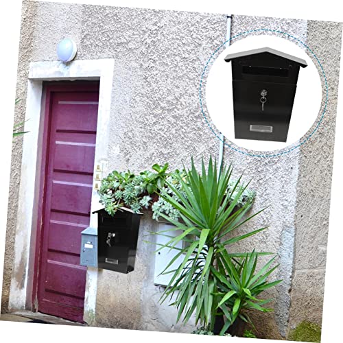 Yardwe Box Mailbox Wall Mounted Mailboxes Iron Mail Manager Iron Letter Box Mailbox With Lock Metal Post Box Office Complaint Box Suggestion Box With Lock Money Bank Post Box Wall Mounted #TOP3