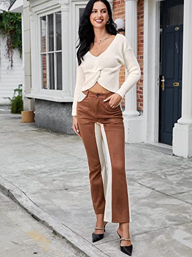 Zaful Women's Criss Cross Sweaters Twisted Back Pullover Knitted Cropped Sweater Jumper(0-White, L) #TOP4