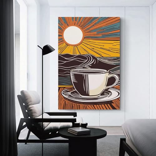 Tableau sur toile cafe matinal deco murale pour un reveil doux