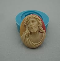 Vista 2 de FS Molde de silicona Jesús flexible para manualidades, joyería, resina, álbumes de recortes, arcilla polimérica (1.181 x 1.575 in).