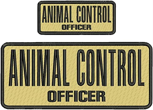 Special Patches for Velcro Patches for Uniform for Animal Control Officer EMB Patch 4X10 & 2X5 Hook ON Back TAN/BLK Model-Q-X989-794