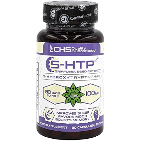 5HTP | Griffonia Seed Extract | Griffonia Simplicifolia | 80 Capsules x 100 mg | 80 Day's Supply of Maximum Strenght 5-HTP | Food Supplement by Cvetita Herbal (80 Capsules) Cover