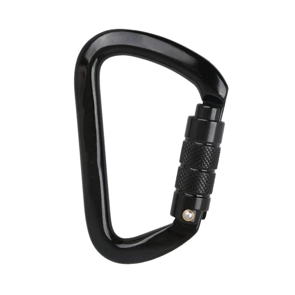 Moschettone da Arrampicata con Bloccaggio 2 Pezzi Moschettoni con Anello a D in Alluminio con Blocco Automatico a Forma di D per Amache Altalena Yoga Portachiavi da Campeggio Sicuro Moschettone per