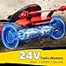 Aosom 24V 7.5 MPH Electric Go Kart with Adjustable Seat, Drift Kart Battery Powered Ride on Toy Outdoor with Dual 150W Motors, Slow Start, Music, Honking Horn, Lights, for 6-12 Years Old, Red
