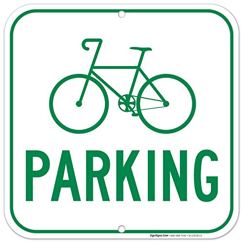 Bike Parking Sign, 12x12 Inches, Rust Free .040 Aluminum, Fade