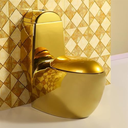 Inodoro de una pieza con diseño cuadrado, descarga dual silenciosa, cerámico, altura universal para baño en casa u hotel, 305 mm miniatura 1
