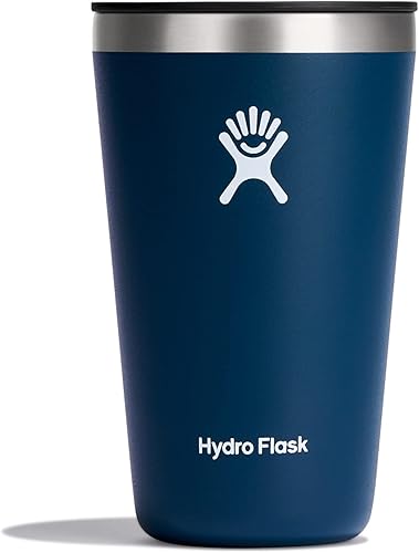 Hydro Flask Vaso de acero inoxidable de 16 onzas (16 onzas) índigo, apto para lavavajillas