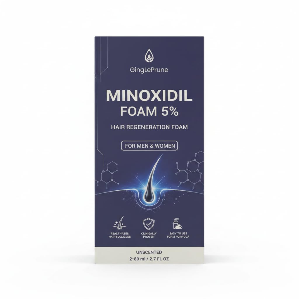 5% Minoxidil Hair Foam for Thinning Hair – Fast-Drying Topical Foam, Non-Greasy, Unscented, Lightweight Texture, Easy Scalp Coverage, 4.7oz