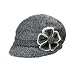 Dahlia Women's Chic Flower Wool Blend Newsboy Hat - Dual Layer - Gray