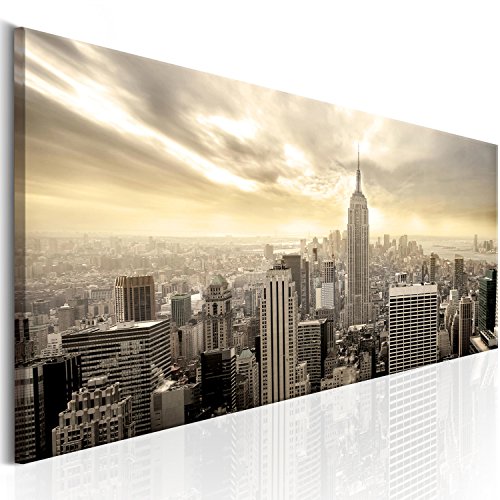 artgeist Acoustic Canvas Wall Art Print New York 53x18 in - 1pcs Picture with Acoustic Foam Sound Print Artwork Room Acoustics Soundproofing NY d-B-0081-b-b