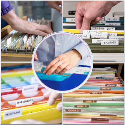 File Folder Tabs, Selizo 100 Sets Hanging File Folder Labels 2\" Tabs and Inserts for Hanging Files (Multicolor) - Thumbnail 7