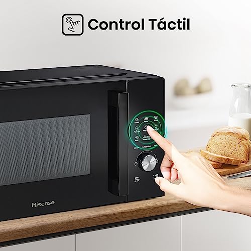Hisense H23MOBSD1HG - Microondas con Grill, Capacidad de 23 L, 800 W de Potencia,1000 W Grill, Temporizador 60 Min, Modo Descongelar, Tirador, Acabado Negro - imagen 7